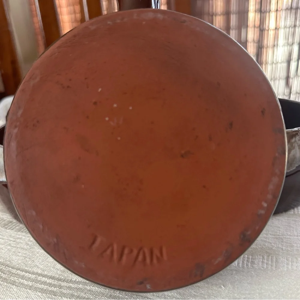 Vintage Japan French Onion Soup Bowls Set 3 Brown Drip Glaze Stoneware